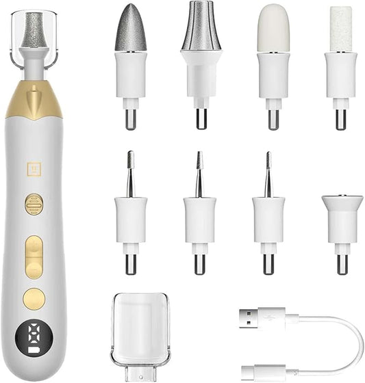 Callus Remover for Feet, Electric Foot Callus Remover - 8 Grinding Heads, 9 Speeds, Rechargeable Foot File - Professional Pedicure Tool for Hard Skin, Calluses & Cracked Feet Pink
