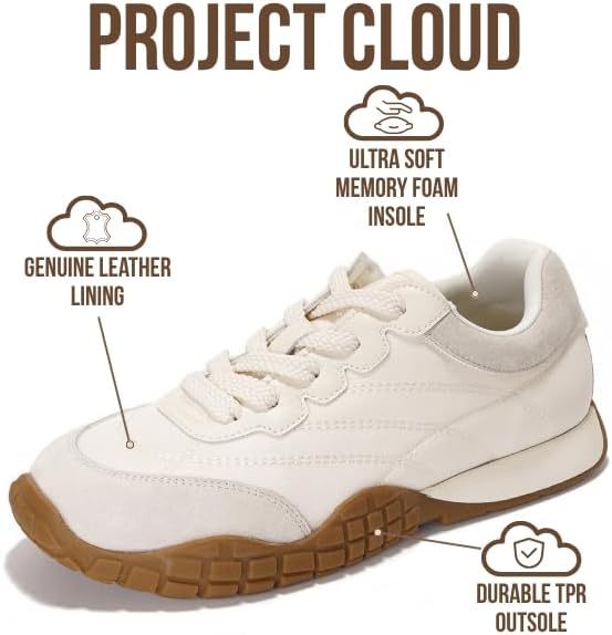 Project Cloud Sneakers for Women - Lightweight with Memory Foam Insole Womens Sneakers - Walking Shoes Women Footwear - Womens Shoes (Donna Hitop)