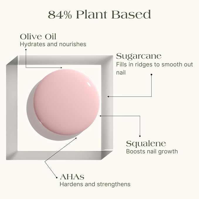 Botanist Nail Rescue Kit | Strengthening Polish + Growth Serum | Grow and Strengthen Nails Damaged from Acrylics, Dip, and Gel Manicures | Non-Toxic, 84% Plant Based, 21-Free & Vegan (Cherry Blossom)