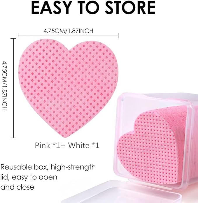 400 Pieces Nail Cotton Pads,1 Pull-Down Pump Dispenser Bottle, Super Absorbent Soft Non-Woven Eyelash Glue Wipes,Lash Extensions Glue Cleaning Wipes Nail Salon Supplies (Pink and White 2)