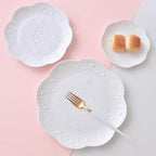 Ceramic Plate, Round Embossed Lace Plate - Image 3