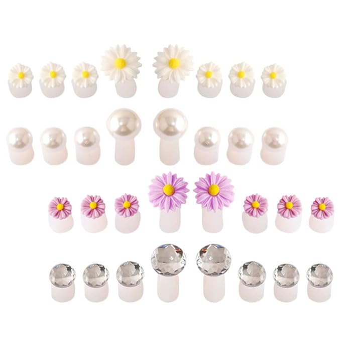 Beaupretty 32 Pieces Toe Separators for Nail Polish, Cute Flower Finger Toe Separators Manicure Nail Art Tools for Summer