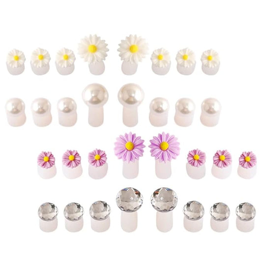 Beaupretty 32 Pieces Toe Separators for Nail Polish, Cute Flower Finger Toe Separators Manicure Nail Art Tools for Summer