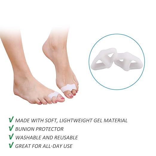 Toe Separator Gel Bunion Corrector Hammer Toe Straightener Professional Forefoot Cushions Toe Straightener Bunion Pads Relieve Hammer Toe Bunion Overlapping Toe Callus Blister for Men Women(5 Pair)