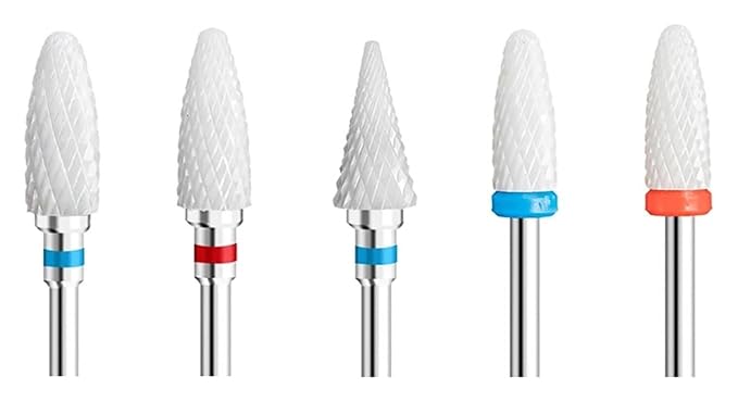 WWJN 5Pc Ceramic Nail Art Drill Bits Rotary Cutter Clean Apparatus for Manicure Nail Milling Machine Accessories Removal Nail Gel Tool