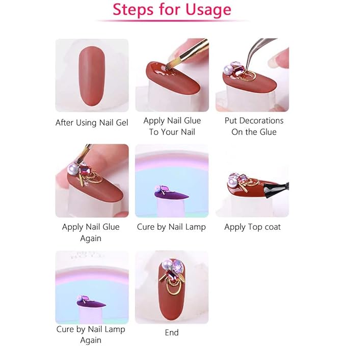 Heart Nail Charms 3D Flat Back Design Orange Pink Blue Heart Nail Art Charms for Acrylic Nails Decoration DIY Hearts Nail Jewelry Gems Change Color in Sunlight