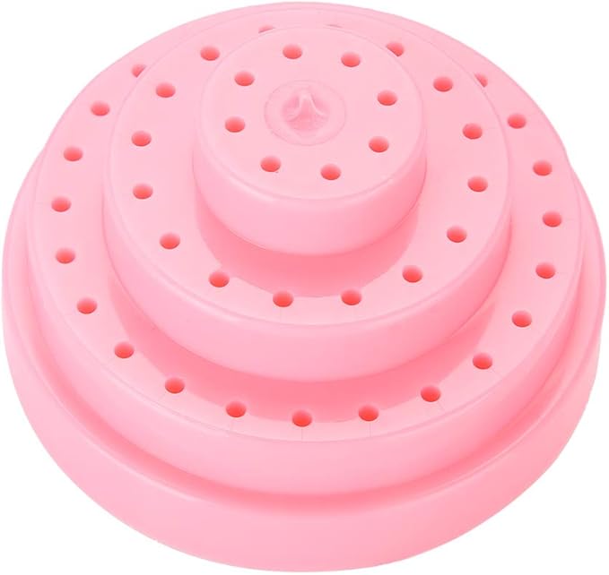 FILFEEL Nail Drill Bit Holder, 48 Holes Stand Display Organizer Box with Plastic Nail Art Accessories()