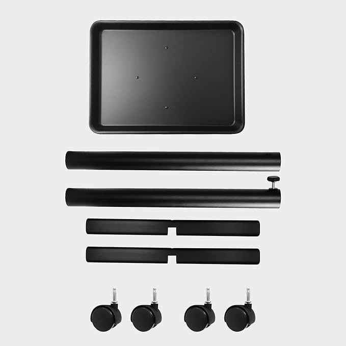 Salon Tray on Wheels, Salon Rolling Tray with Adjustable Height, Hair Stylist Tray, Suitable for Tattoo Tray and Dental Tray, No-Rusting(Black)
