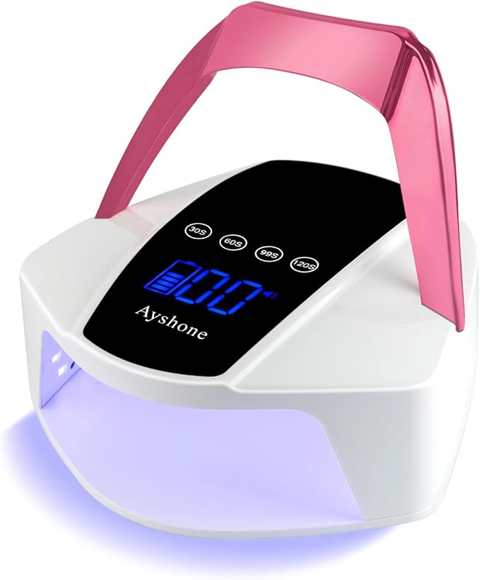 Rechargeable UV LED Nail Lamp,96W Cordless UV Light for Nail Dryer with 48 Lamp Beads,Auto Infrared Sensor and 4 Timers Nail Tools for Nail Polish (White)