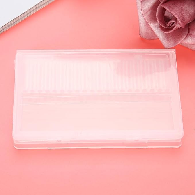 Nail Drill Bit Case, 20 Slots Nail Drill Bit Case Holder Manicure Tool Organizer Displayer Stand Nail File Bit Case Holder