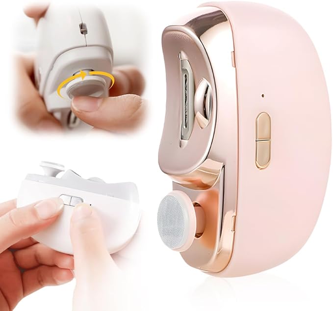 Electric Nail Clipper, 2026 New Nail Trimmer Toe Nail Clippers with Nail Scraps Storage, Safety Electric Polishing Nail File for Thick Toenails, Adult, Seniors (Pink)