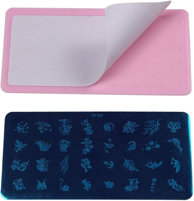 15pcs 12X6cm Nail Art Soft Stamping Protective Pink Color Stamper Rectangel Stamp Holder
