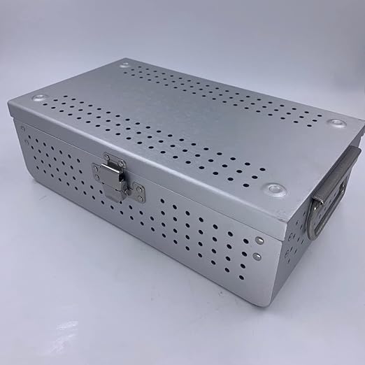 Aluminium Alloy Sterilization Tray case Have Two Silicone mats Disinfection Sterilization ultrasonic Basket Tray case ultrasonic Cleaning Washing Sterilization Trays opthalmic ENT