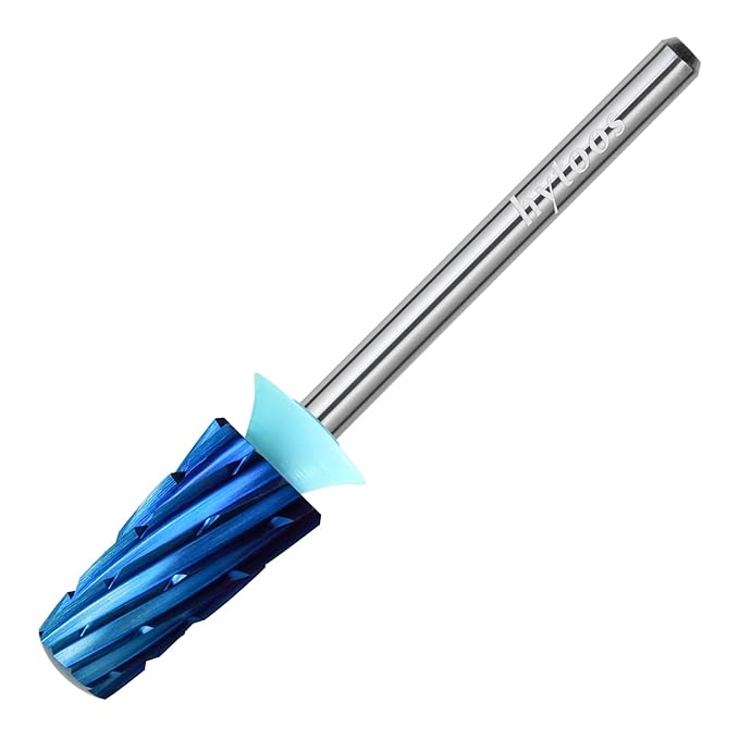 Safety Tapered Nail Drill Bits, 4XC Blue Nano Smooth Top Barrel Nail Bit, 3/32 Two-way Carbide Drill Bits for Nails, Electric Drills Accessories Removal Manicure Arylic Powder