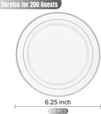 bUCLA 200PCS Silver Plastic Plates - Image 2