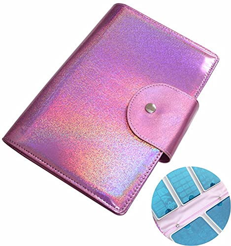 50 Slots Image Stamper Plate Collection Nail Art Stamp Plate Stamping Plates Cases Stamp Nail Template Organzier for Large Size 6.0x12.0cm and 9.5X14.5CM Nail Art Plates (Pink)