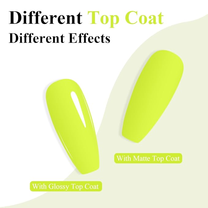Imtiti Neon Gel Nail Polish, Neon Yellow Nail Gel Polish High Gloss Soak Off UV LED Spring Summer Nail Art Manicure Salon DIY Design 10ML
