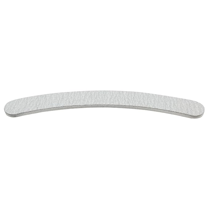 ForPro Professional Collection Zebra Curved Foam Board, 100/180 Grit, Double-Sided Manicure and Pedicure Nail Files, 7” L x .75” W, 12-Count