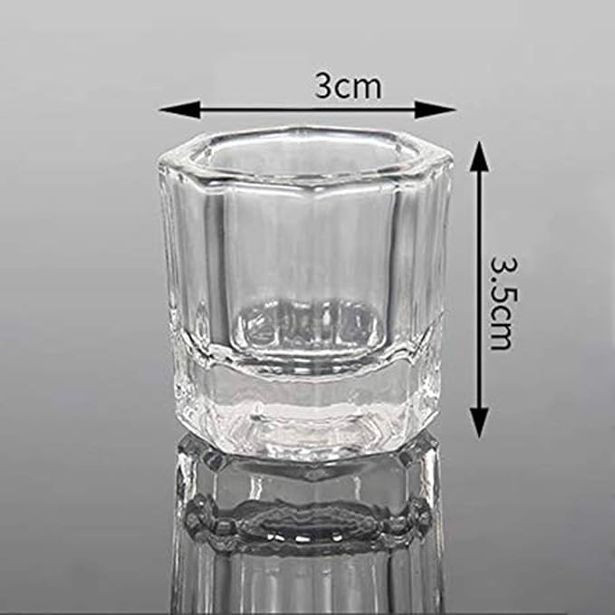 Karlash Nail Art Acrylic Liquid Powder Dappen Dish Glass Crystal Cup Glassware Tools (Pack of 4)