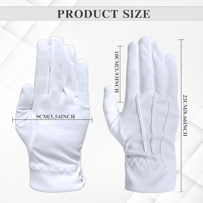 White Gloves,Cotton Gloves,White Santa Gloves,Cotton Work Gloves,Adult Gloves,White Gloves Women,Moisturizing Gloves,Cotton Gloves for Men,Cotton Gloves for Dry Hands,UV Gloves,Artist Glove