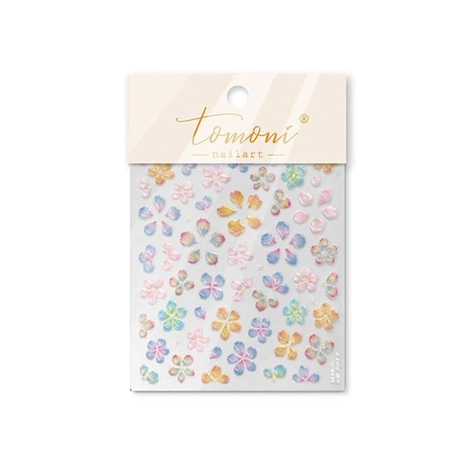 Flower Nail Art Stickers Decals 5D Embossed Jelly Flowers Nail Decals 1PCS Exquisite Shinny Colorful Floral Spring Summer Design Flower Nails Adhesive Sliders Supply for Women DIY Nail Art Decorations