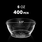 6 Oz Clear Mini Plastic Dessert Bowls Disposable Serving Bowls | Premium Hard - Image 2