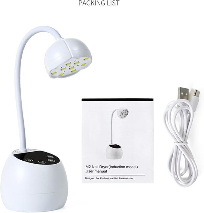 36W Mini UV Light for Nails with Smart Sensor Charging Cordless Rechargeable 360° Adjustable Nail Dryer for Salon & Home Use Portable Nail Polish Flash Curing Tool