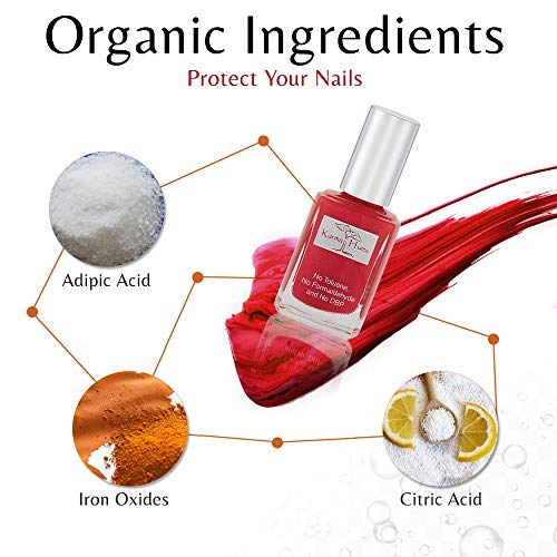 karma organic Nail Polish Lady Desire - Natural Nail Polish Base Coat Set – Natural Nail Polish Remover - NonToxic Nail Art | Vegan and Cruelty-Free Nail Paint (Pack of 10)