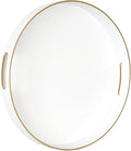 Gifturbo White Round Serving Tray, Decorative Serving Trays by Gifturbo