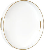 Gifturbo White Round Serving Tray, Decorative Serving Trays by Gifturbo