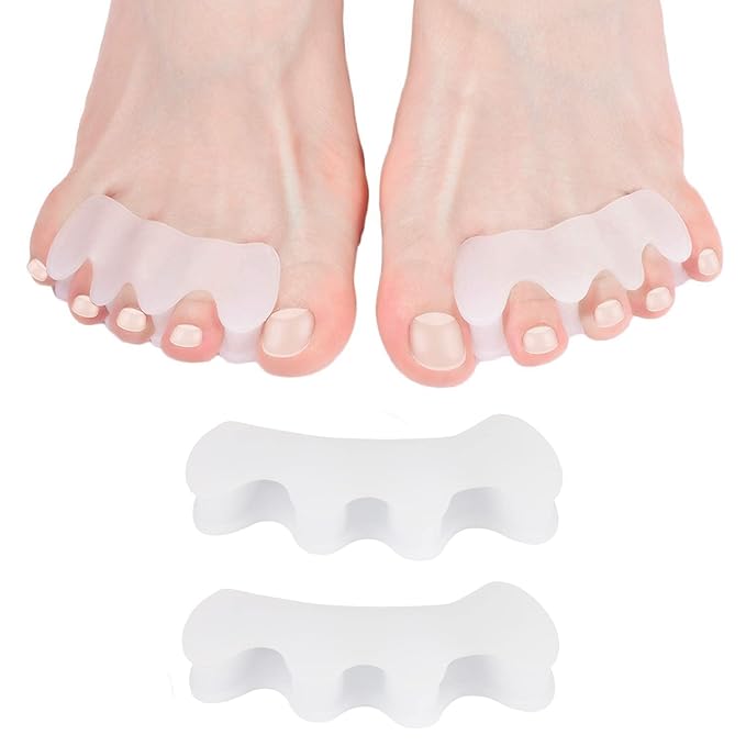 Gel Toe Separators, Spreaders & Straighteners | Hammer Toe Separator to Relieve Foot Pain & Correct Toes | Toe Spacers for Feet with Overlapping Toes | Bunion Corrector for Women & Men