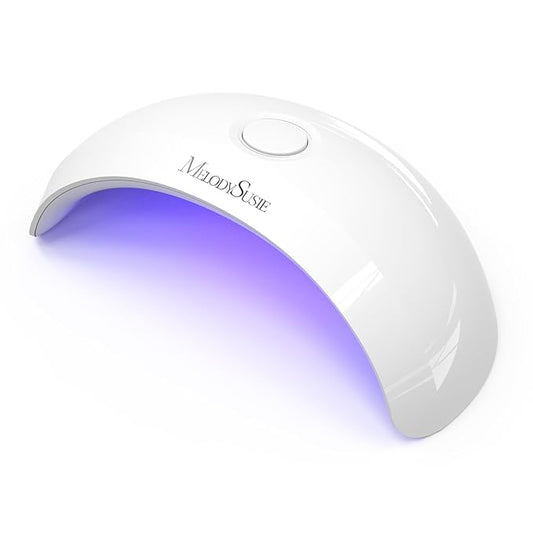 Melodysusie Starter-Friendly Mini LED UV Nail Lamp with 2 Timers, Pocket-Sized for Handheld & Desktop Use, P-art04 UV Light for Gel Nail Especially Instant Nails, Base/top Coat & Half-Cured Gel White