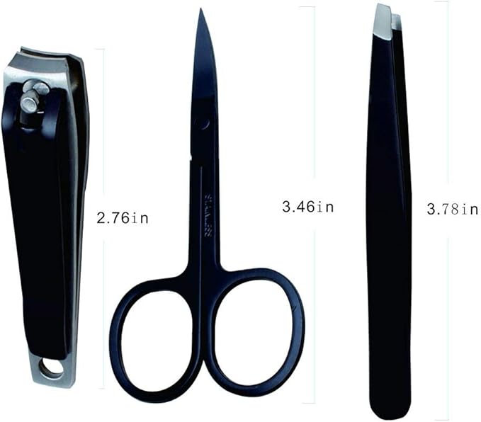 Stainless Steel Nail Clipper Set - 3-in-1 Manicure Kit with Slant Tweezers & Scissors, Sharp Clipper for Hands & Toes, Portable Travel Set for Men, Women, and Kids – Ideal Gift for All Occasions
