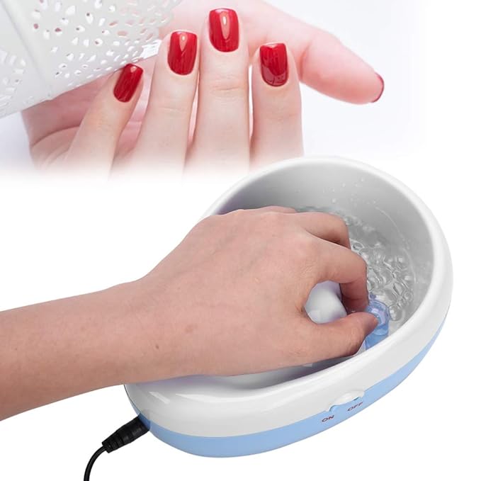 Electric Nail Soaking Bowl, Fast Nail Polish Remover Machine, Electric Nail Soak off Bowl Hand SPA Manicure Bowl for Nail Care Salon Home DIY Nail Art (US)