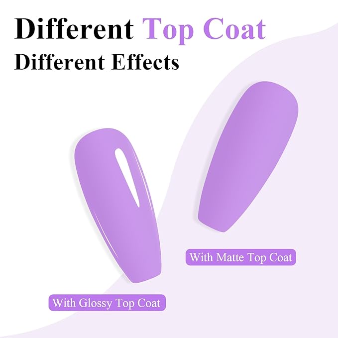Imtiti Purple Gel Nail Polish, Lilac Purple Gel Polish High Gloss Soak Off UV LED Spring Summer Art Manicure Salon DIY Design 10ML