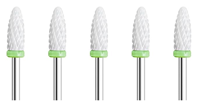 WWJN 5Pc Ceramic Nail Art Drill Bits Rotary Cutter Clean Apparatus for Manicure Nail Milling Machine Accessories Removal Nail Gel Tool