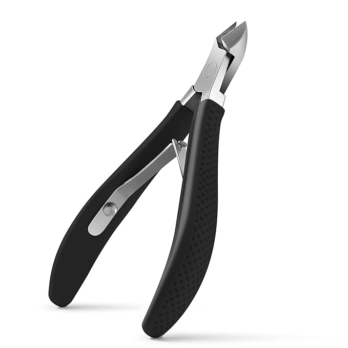 FVION Cuticle Clippers – Full Jaw Cuticle Trimmer with Rubber-Coated Handle, Sharp Nail Cuticle Cutter for Manicure and Dead Skin Removal - 9mm