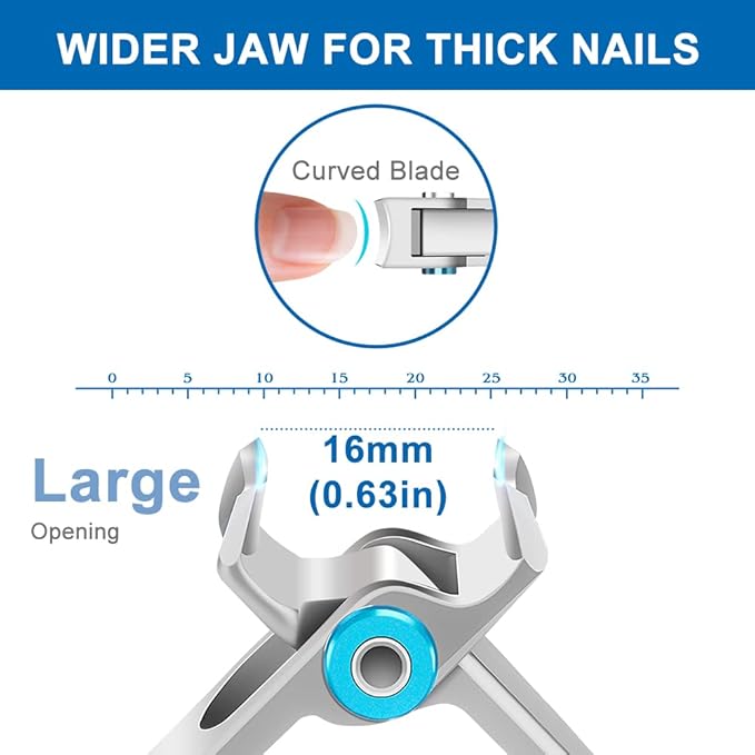 Nail Clippers for Men Thick Nails - 2025 Stocking Stuffers Gifts for Men,16mm Wide Jaw Opening Heavy Duty Large Toenail Clippers, Christmas Xmas Presents Gifts for Dad