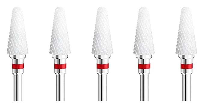 WWJN 5Pc Ceramic Nail Art Drill Bits Rotary Cutter Clean Apparatus for Manicure Nail Milling Machine Accessories Removal Nail Gel Tool