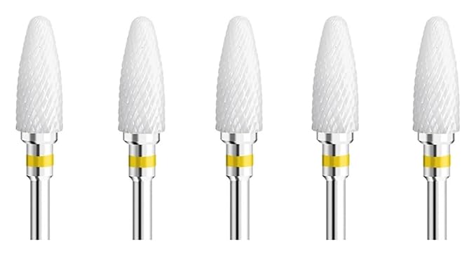 WWJN 5Pc Ceramic Nail Art Drill Bits Rotary Cutter Clean Apparatus for Manicure Nail Milling Machine Accessories Removal Nail Gel Tool
