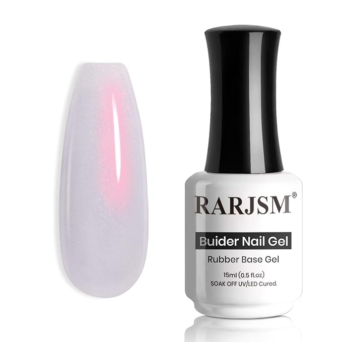 RARJSM Gel Builder Nail Polish Purple Pearl Hard Gel in a Bottle Red Mermaid Shell Glitter Pearlescent Thick Extension Structure Gelpolish for Nails 15ml Soak Off Curing Requires Salon Home DIY