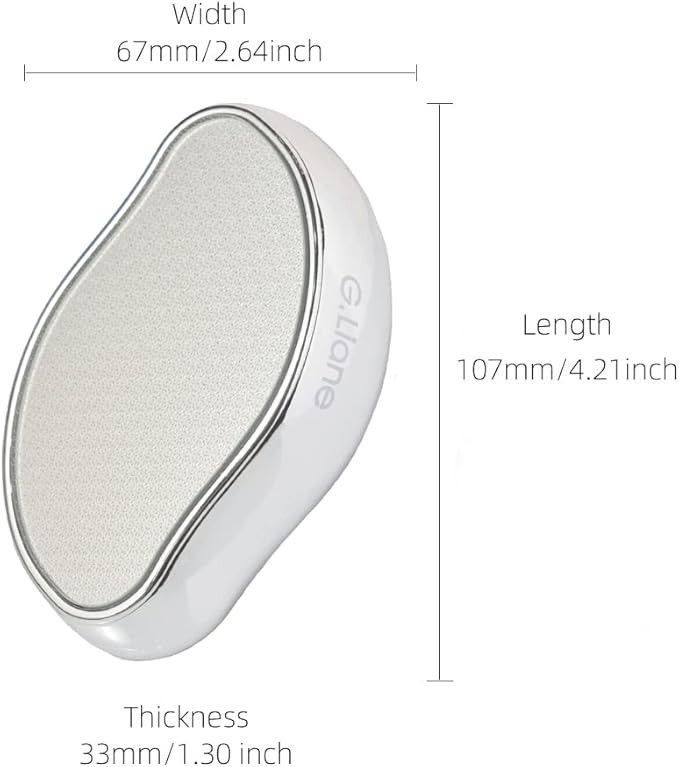 Nano Glass Foot File Callus Remover - Crystal Glass Pedicure Foot Care Foot Scrubber Painless Dry and Wet Use for Hard Skin Calluses Removal (Silver)