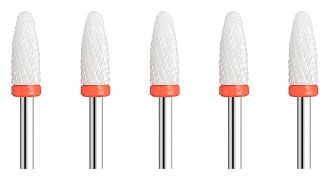 WWJN 5Pc Ceramic Nail Art Drill Bits Rotary Cutter Clean Apparatus for Manicure Nail Milling Machine Accessories Removal Nail Gel Tool