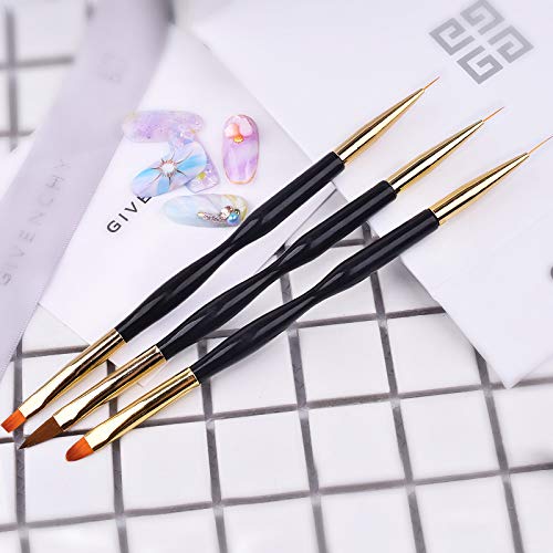 Nail Dotting Tools 8 Pcs Kit - 5PCS Nail Dotting Pens with 3 PCS Nail Painting Brushes, Double Ended Brush and Dotting Tool Kit, Nail Art Design Tools