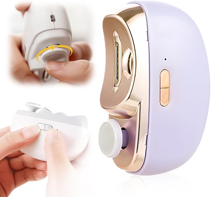 Electric Nail Clipper, 2026 New Nail Trimmer Toe Nail Clippers with Nail Scraps Storage, Safety Electric Polishing Nail File for Thick Toenails, Adult, Seniors (Purple)