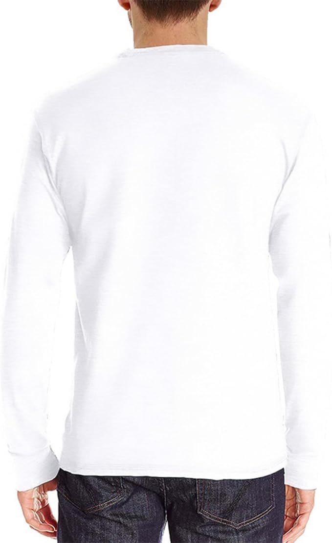 Lexiart Mens Fashion Henley Shirts Long Sleeve Button Cotton T-Shirt with Pocket