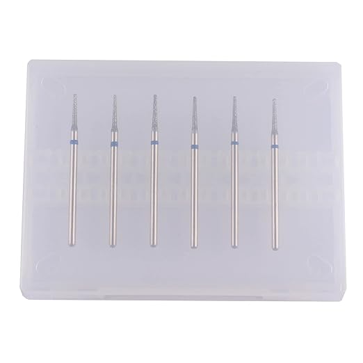 MZCMSL 6pcs Needle Shaped Cuticle Drill Bits for Manicure Under Nail, 3/32 shank Diamond Nail Bit
