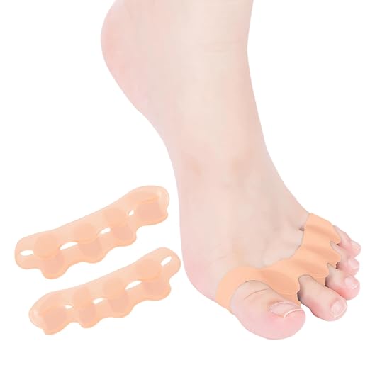 2PCS Toe Spacers for Women and Men, Toe Separators for Pedicure, Bunion Corrector, Hammer Toe Straightener, Plantar Fasciitis, Toe Spreaders for Foot Pain Relief and Foot Health.
