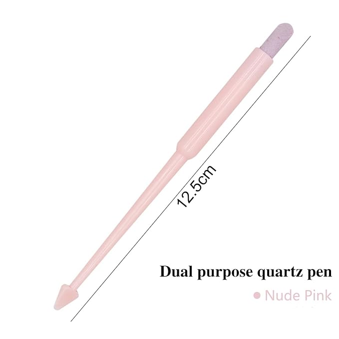 SILPECWEE 4 Pieces Pumice Stone Nail File Professional Precision Filing Cuticle Remover Cuticle Remover Nail Pusher Quartz Stone Nail Pen Manicure Stick Nail Art Tools for Salon Nails Care Supplies