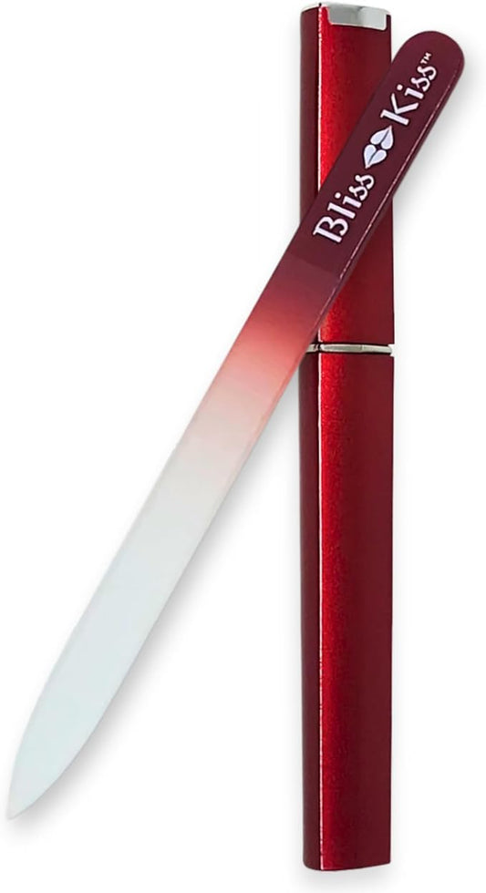 Bliss Kiss Simply Crystal Nail File - Large - Czech Glass - with case and Sleeve
